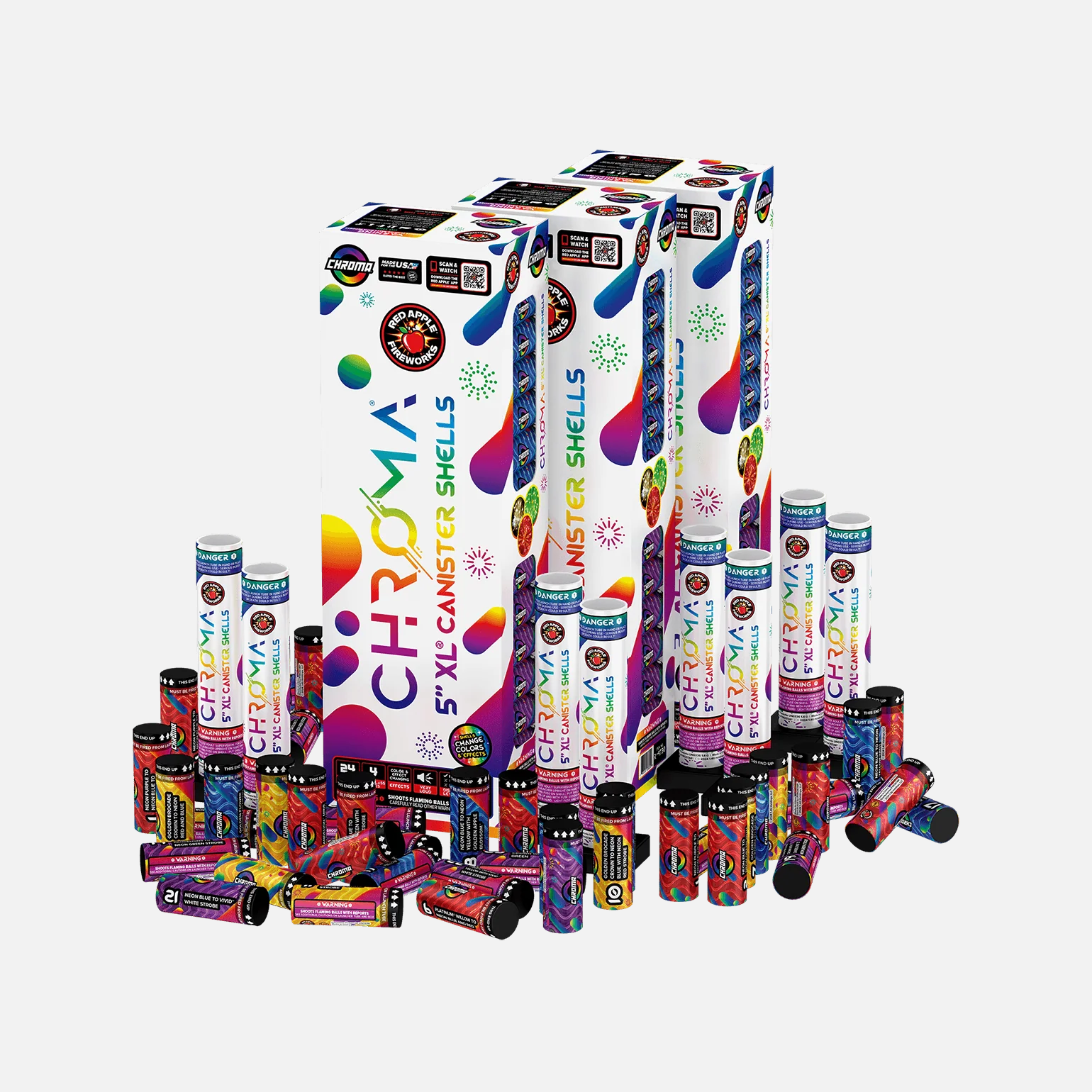 COLOR-CHANGING Chroma® 24 Shot 5 Inch XL® Canister Shells - Image 4