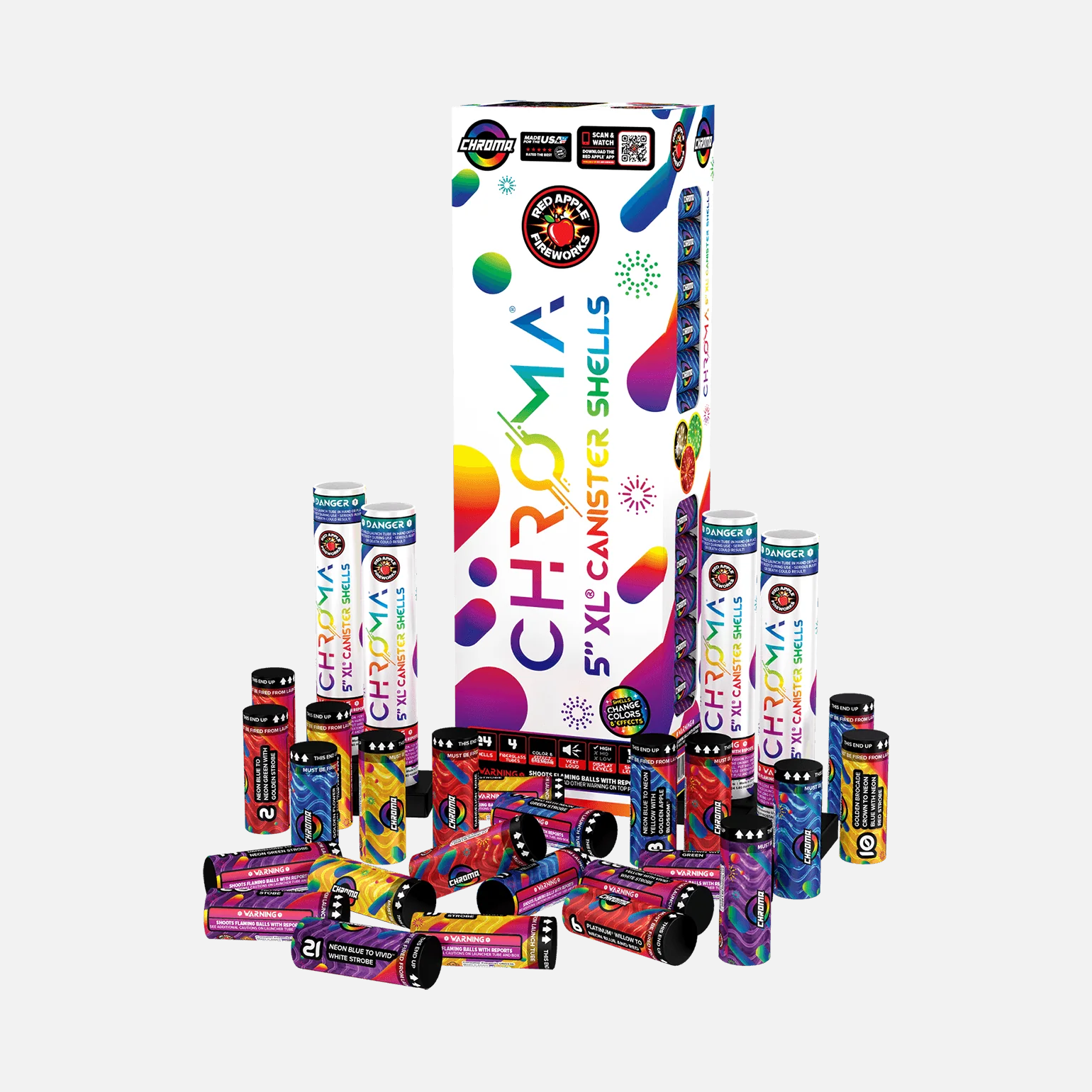 COLOR-CHANGING Chroma® 24 Shot 5 Inch XL® Canister Shells - Image 5