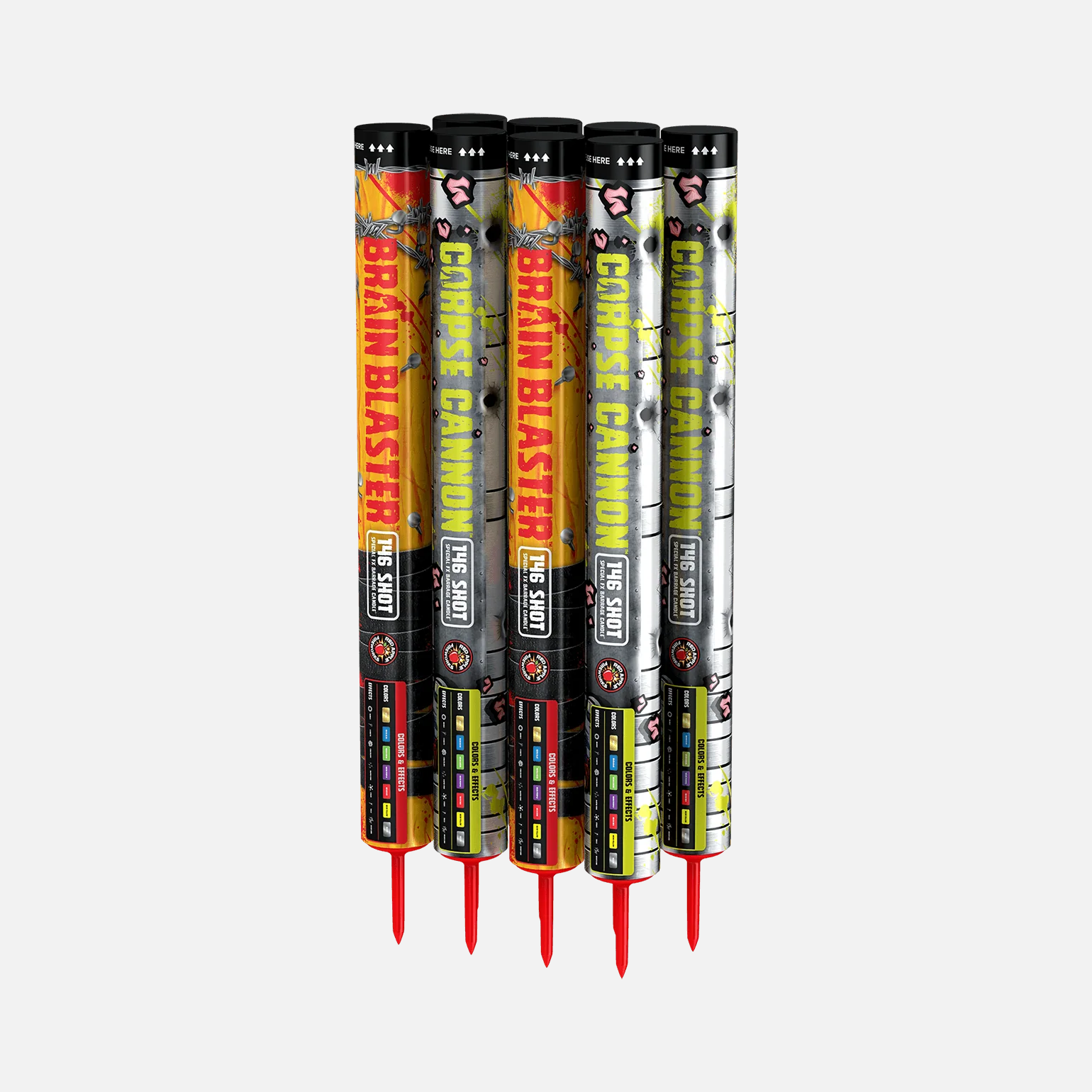Corpse Cannon™ & Brain Blaster™ 146-Shots Barrage Candles - Image 4