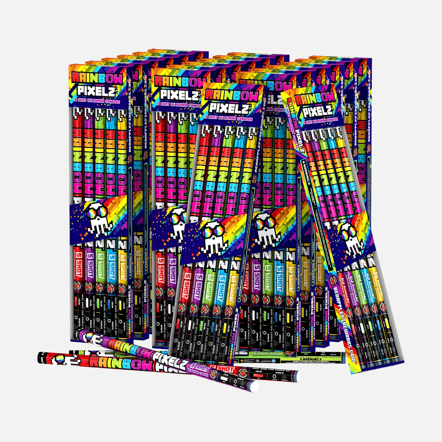 Rainbow Pixelz™ 5-Shots XL® Roman Candles - Image 3