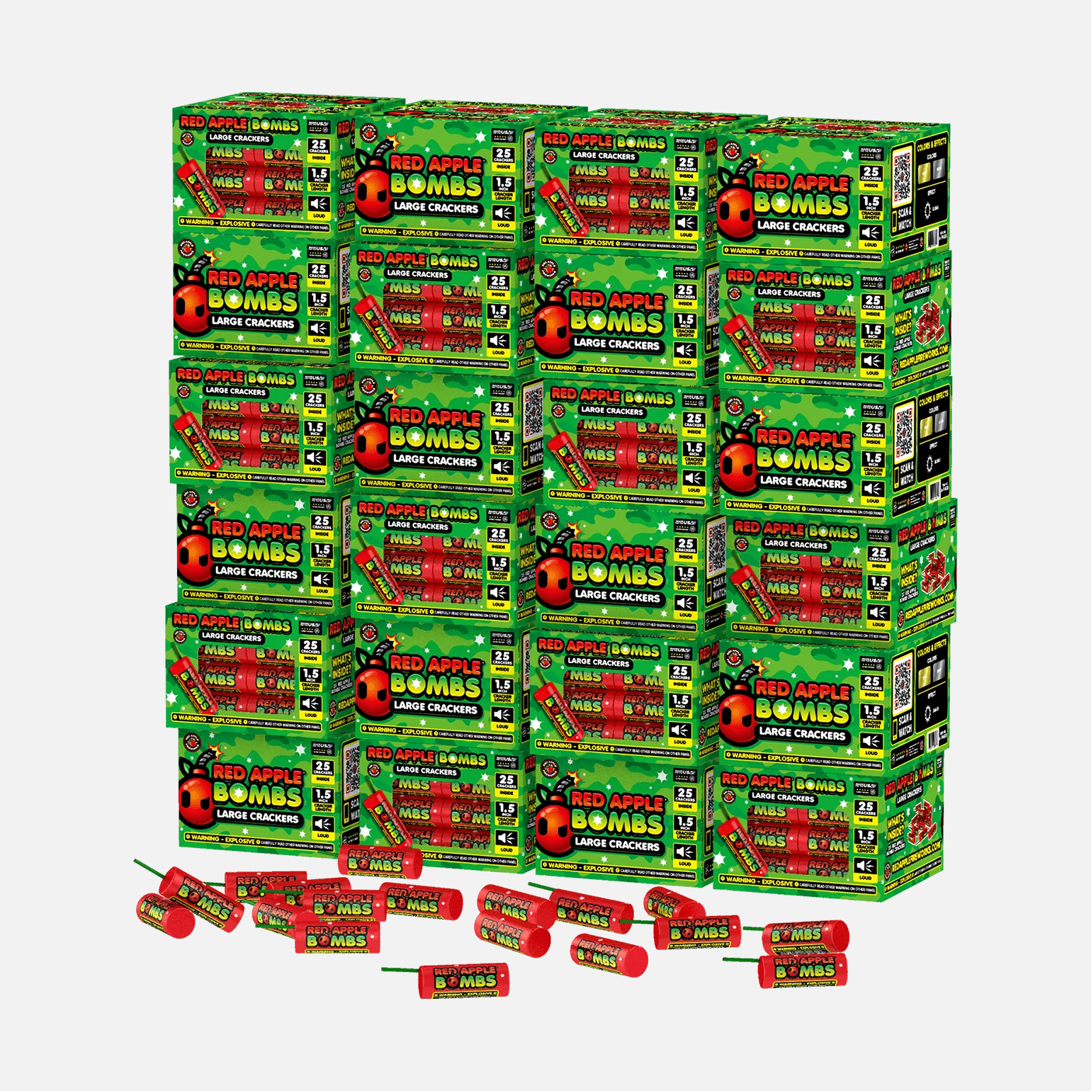 Red Apple® Bombs 25 Shot M-1000 Firecrackers in Box - Image 3