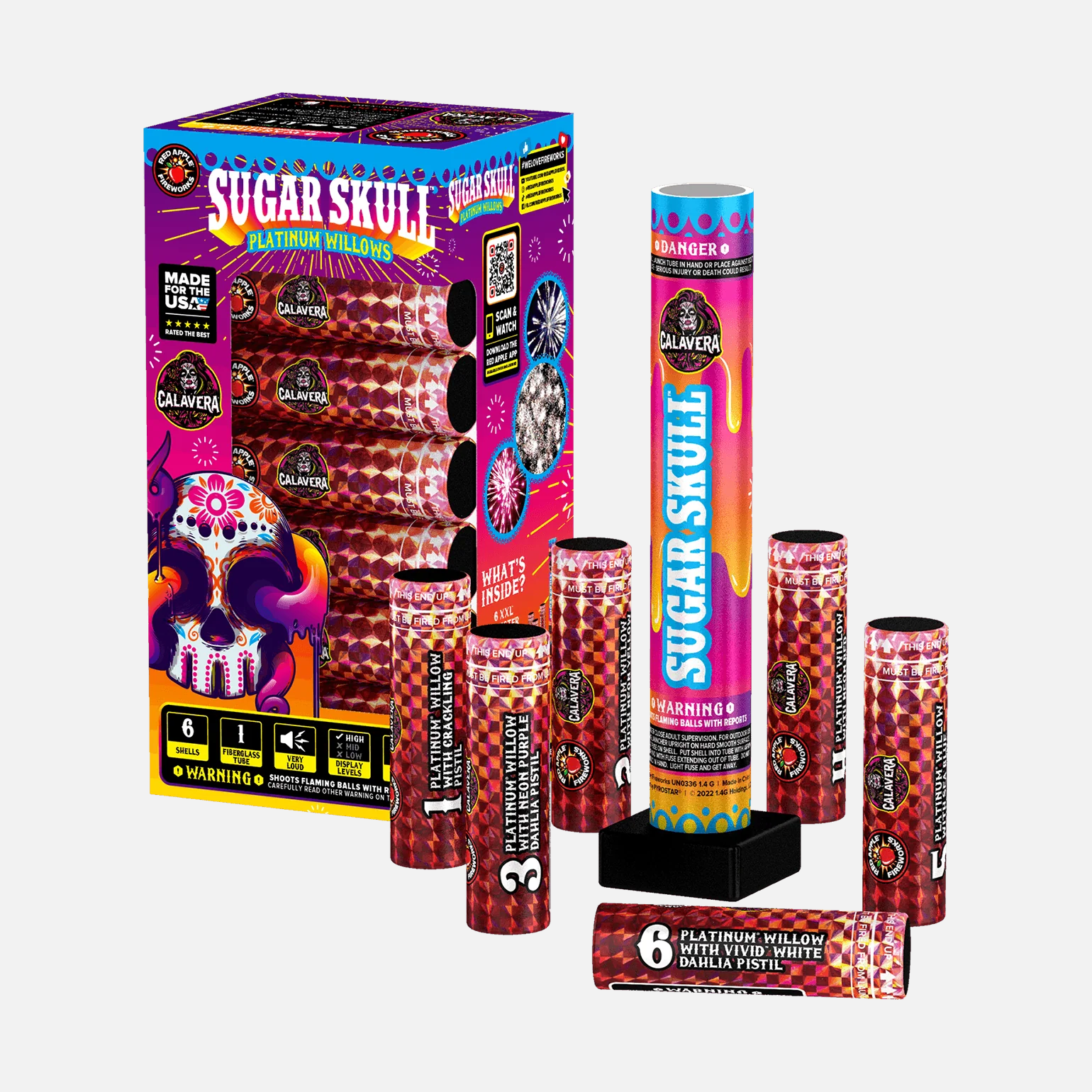 Sugar Skulls® 6 Shot 6 Inch XXL™ Canister Shells - Image 5