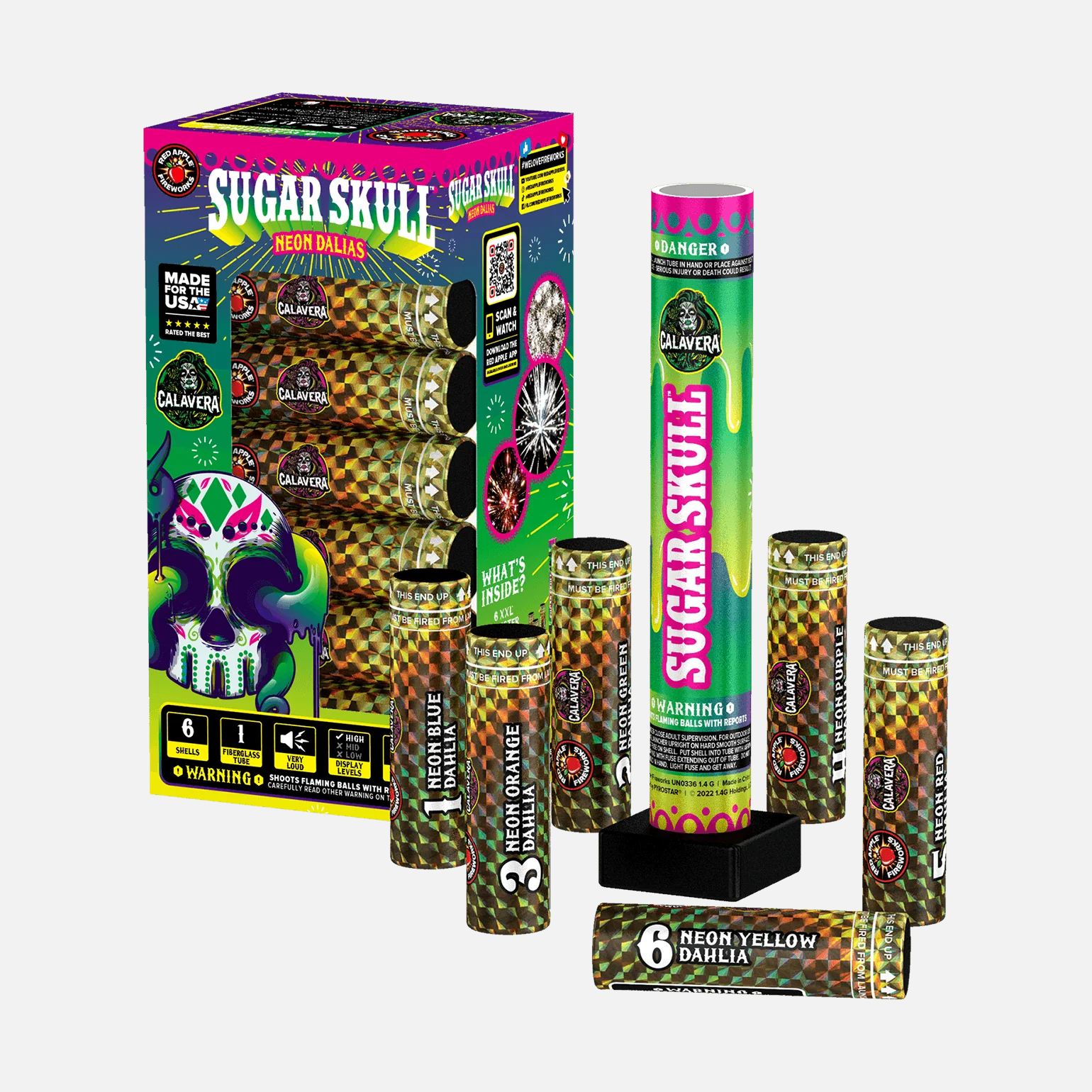 Sugar Skulls® 6 Shot 6 Inch XXL™ Canister Shells - Image 6