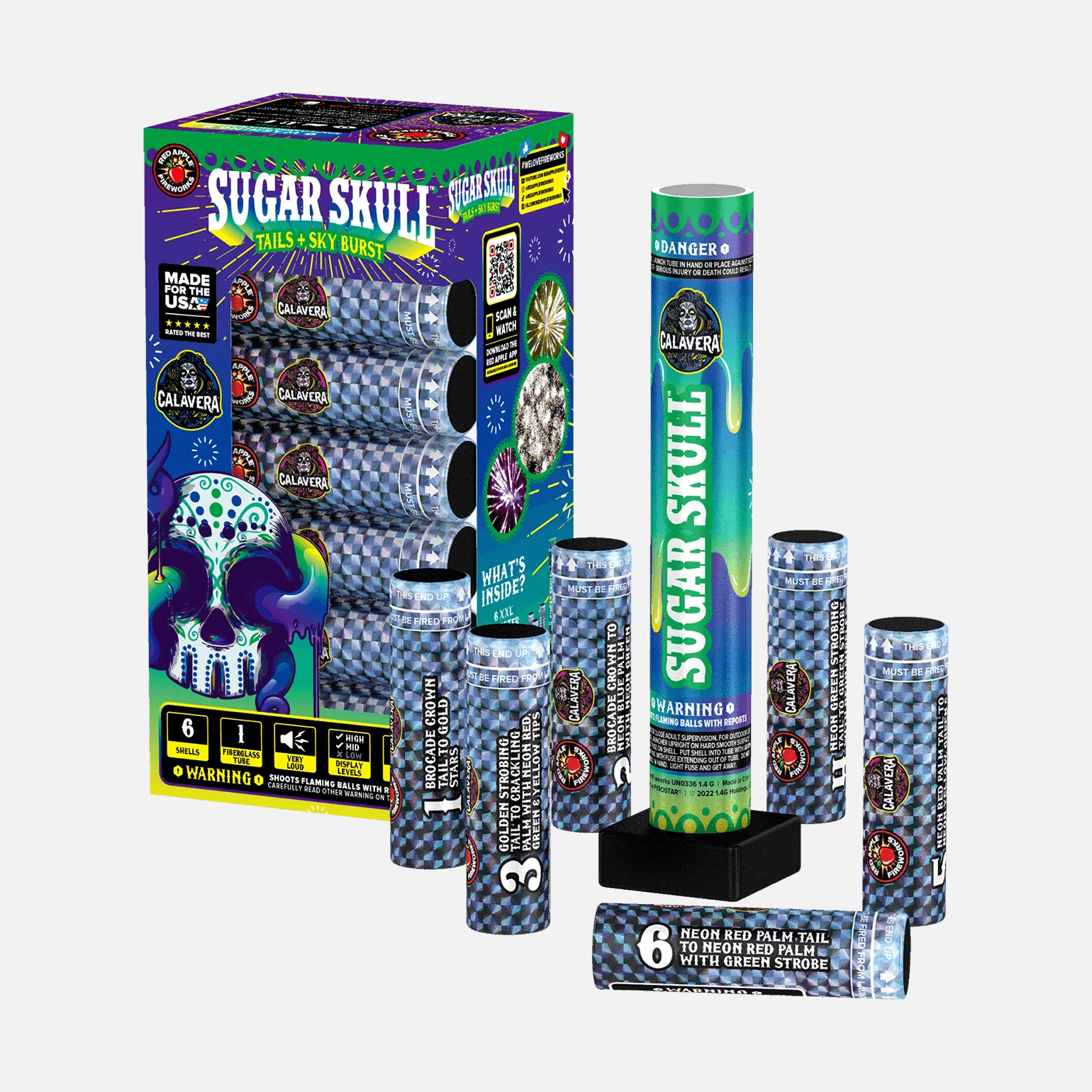 Sugar Skulls® 6 Shot 6 Inch XXL™ Canister Shells - Image 7