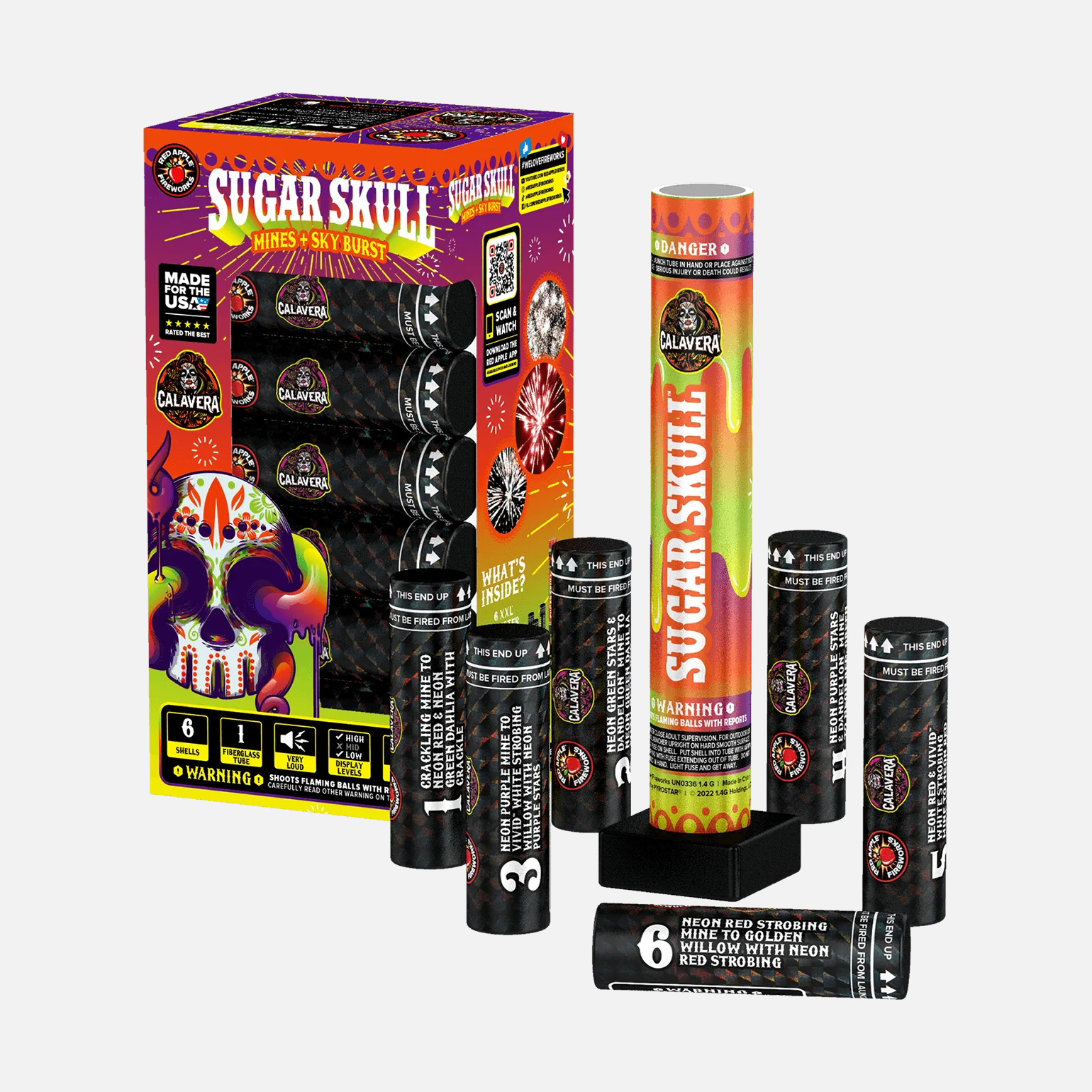 Sugar Skulls® 6 Shot 6 Inch XXL™ Canister Shells - Image 8