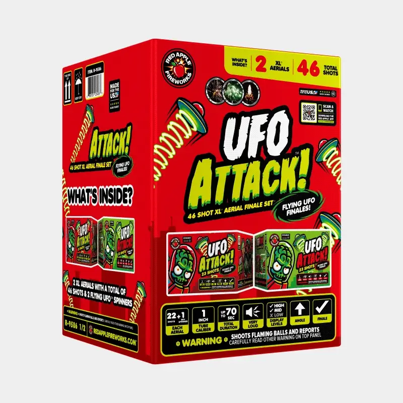 UFO Attack!™ 46 Shot XL® Aerial Finale Set® with Flying UFOs! - Image 3